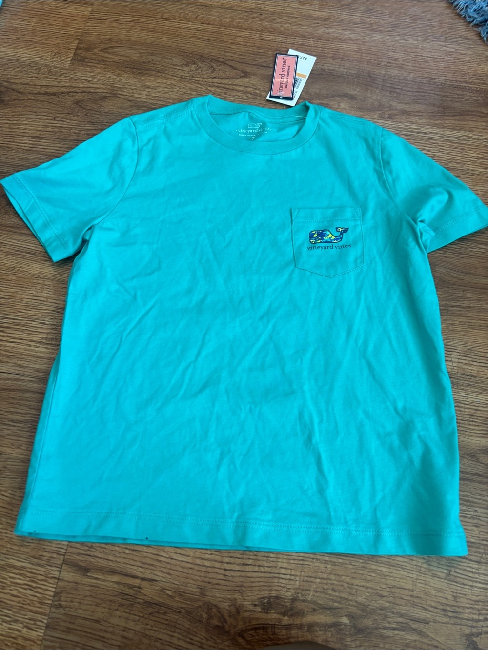 Vineyard Vines Men’s Turquoise Short-Sleeve Pocket Tee - Picture 1 of 2
